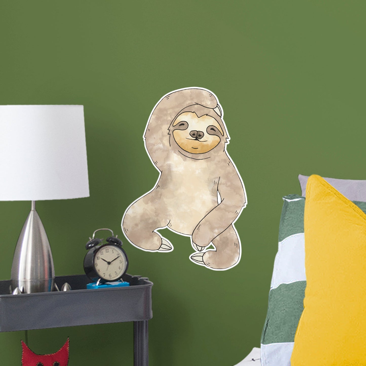 Sloth Watercolor        - Officially Licensed Big Moods Removable     Adhesive Decal