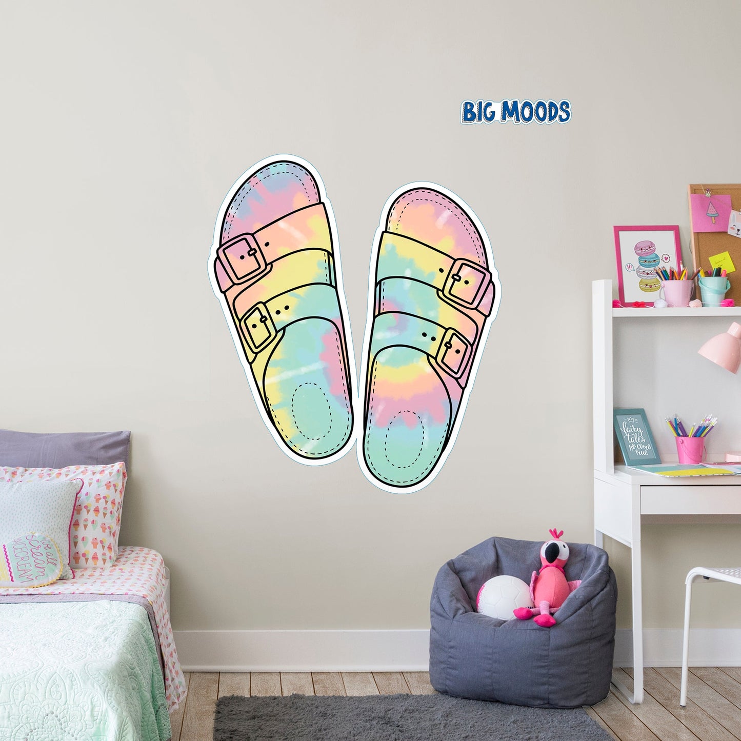 Sandals (Tie-Dye)        - Officially Licensed Big Moods Removable     Adhesive Decal