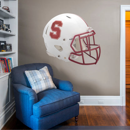 Stanford U: Stanford Cardinal Helmet        - Officially Licensed NCAA Removable     Adhesive Decal