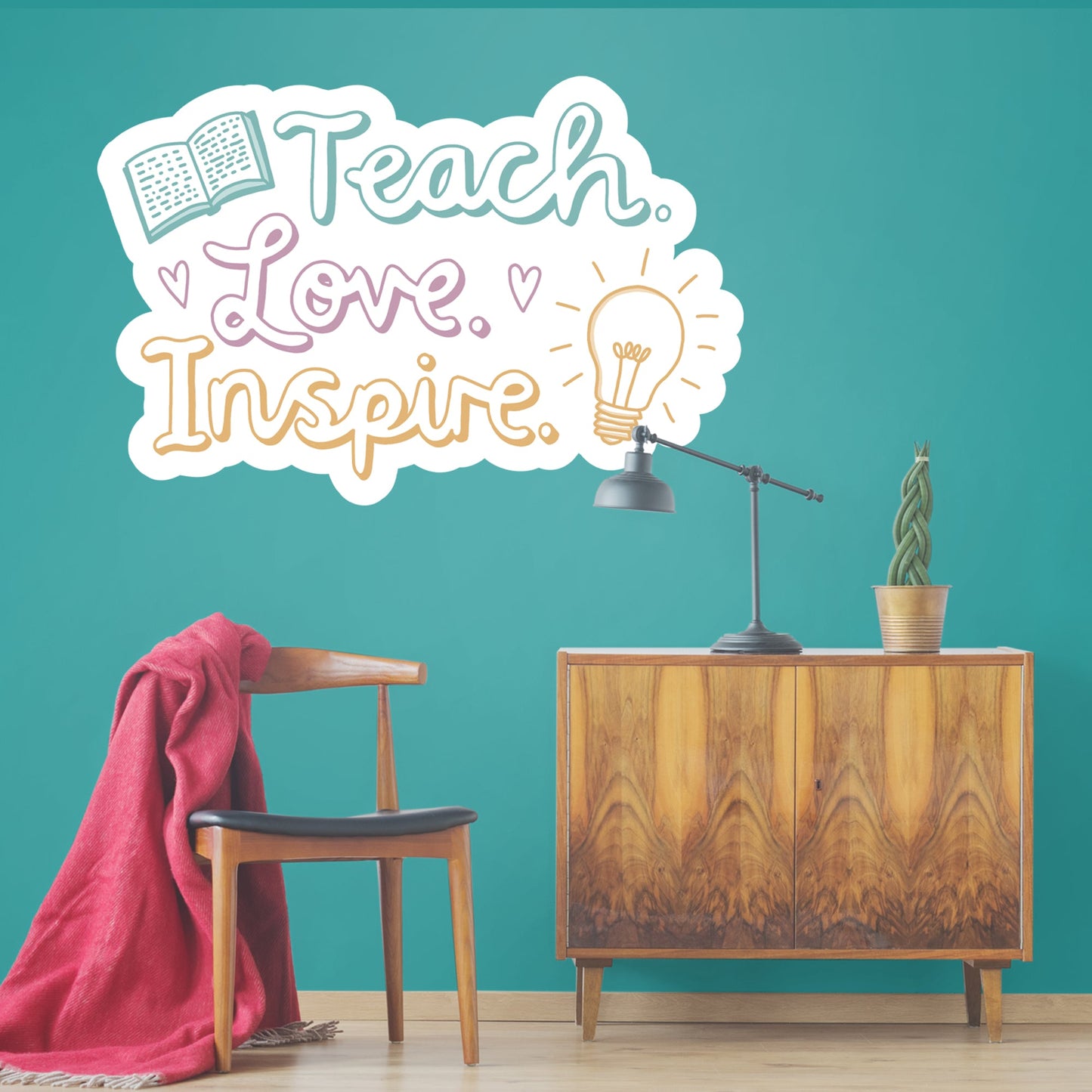 Teach Love Inspire        - Officially Licensed Big Moods Removable     Adhesive Decal