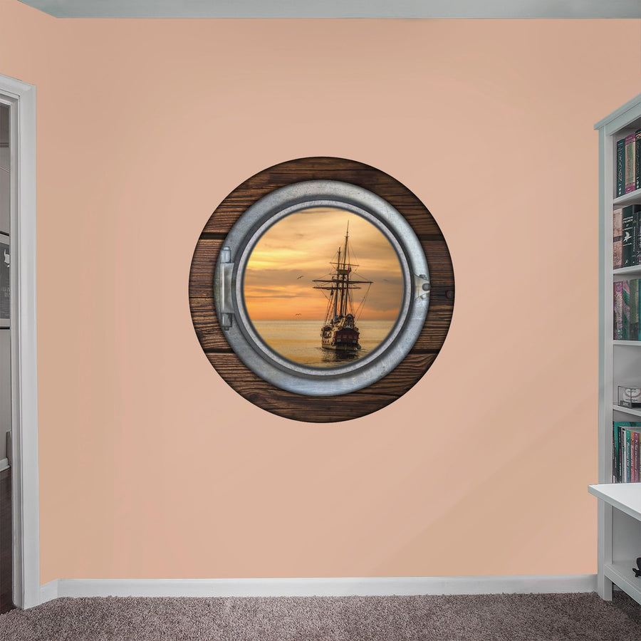 Pirate Boat Instant Window        -   Removable     Adhesive Decal