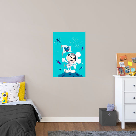 Mickey Mouse:  On The Moon Mural        - Officially Licensed Disney Removable Wall   Adhesive Decal
