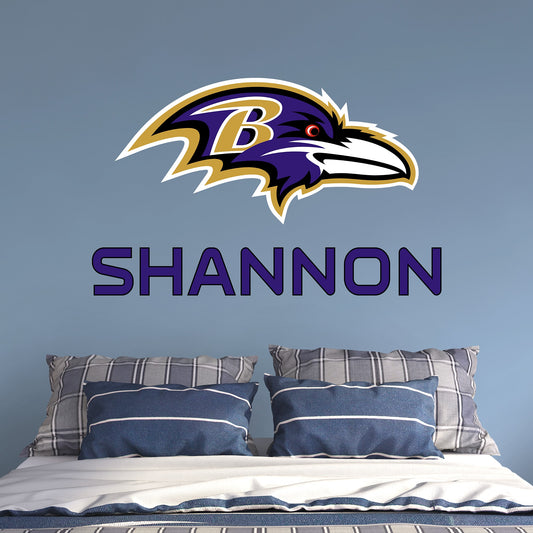Baltimore Ravens:  Stacked Personalized Name        - Officially Licensed NFL    Transfer Decal