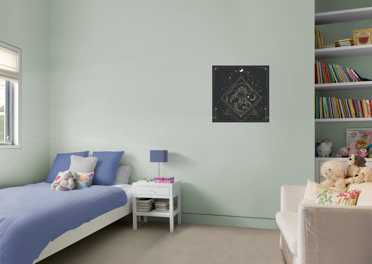 Moon Phases:  Moonlight Murals Tidal Waves        -   Removable Wall   Adhesive Decal