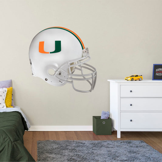 U of Miami: Miami Hurricanes Helmet        - Officially Licensed NCAA Removable     Adhesive Decal