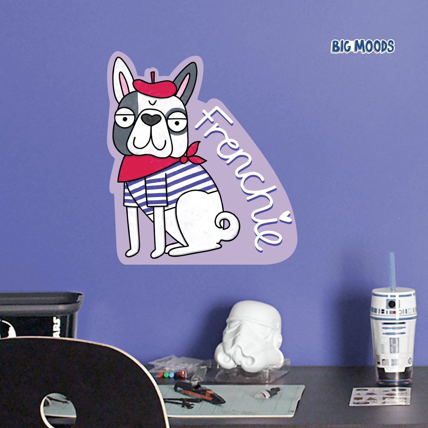 Frenchie        - Officially Licensed Big Moods Removable     Adhesive Decal