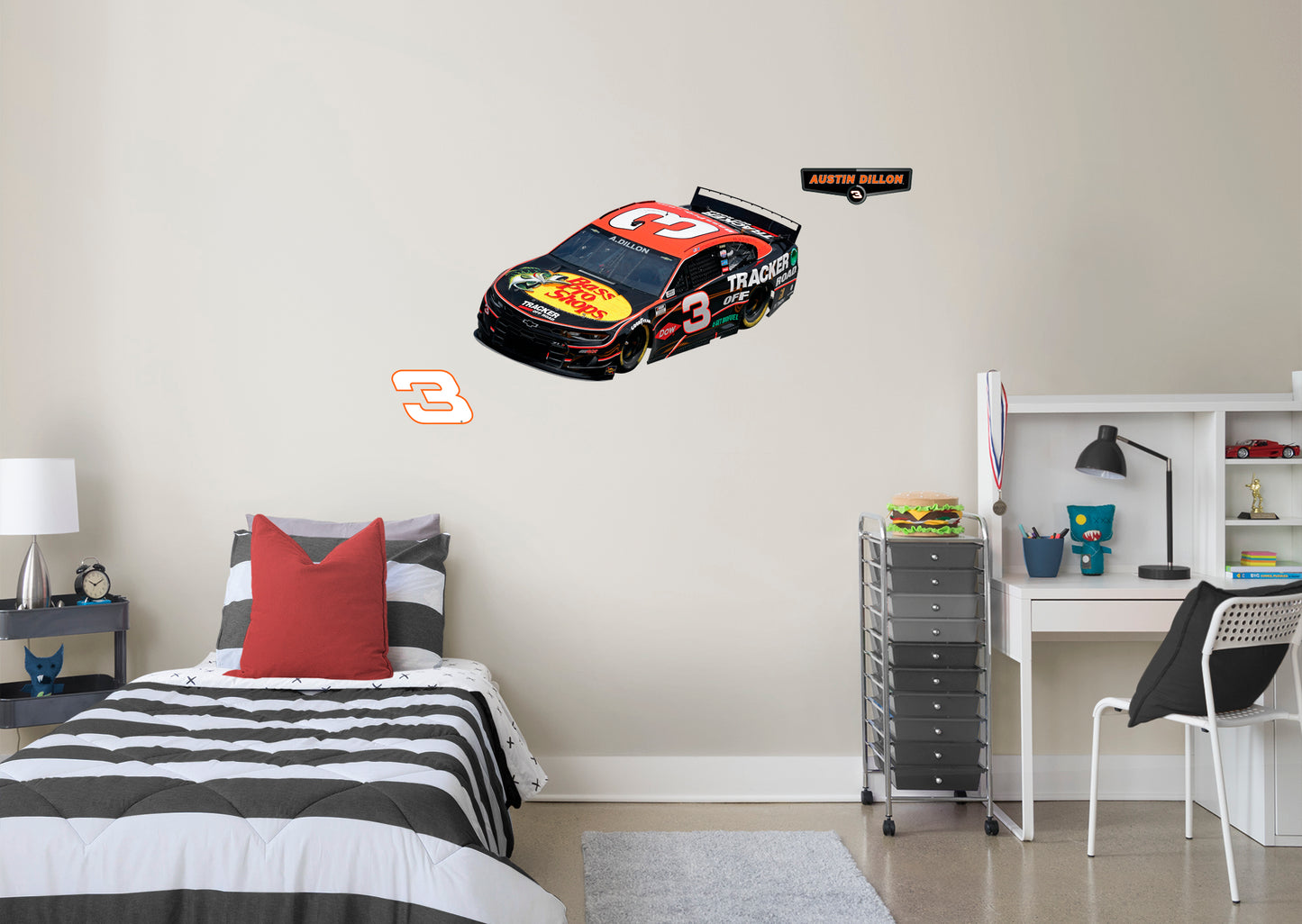 Austin Dillon - RealBig Bass Pro Car Collection - Official NASCAR - Reusable Vinyl Wall Decals