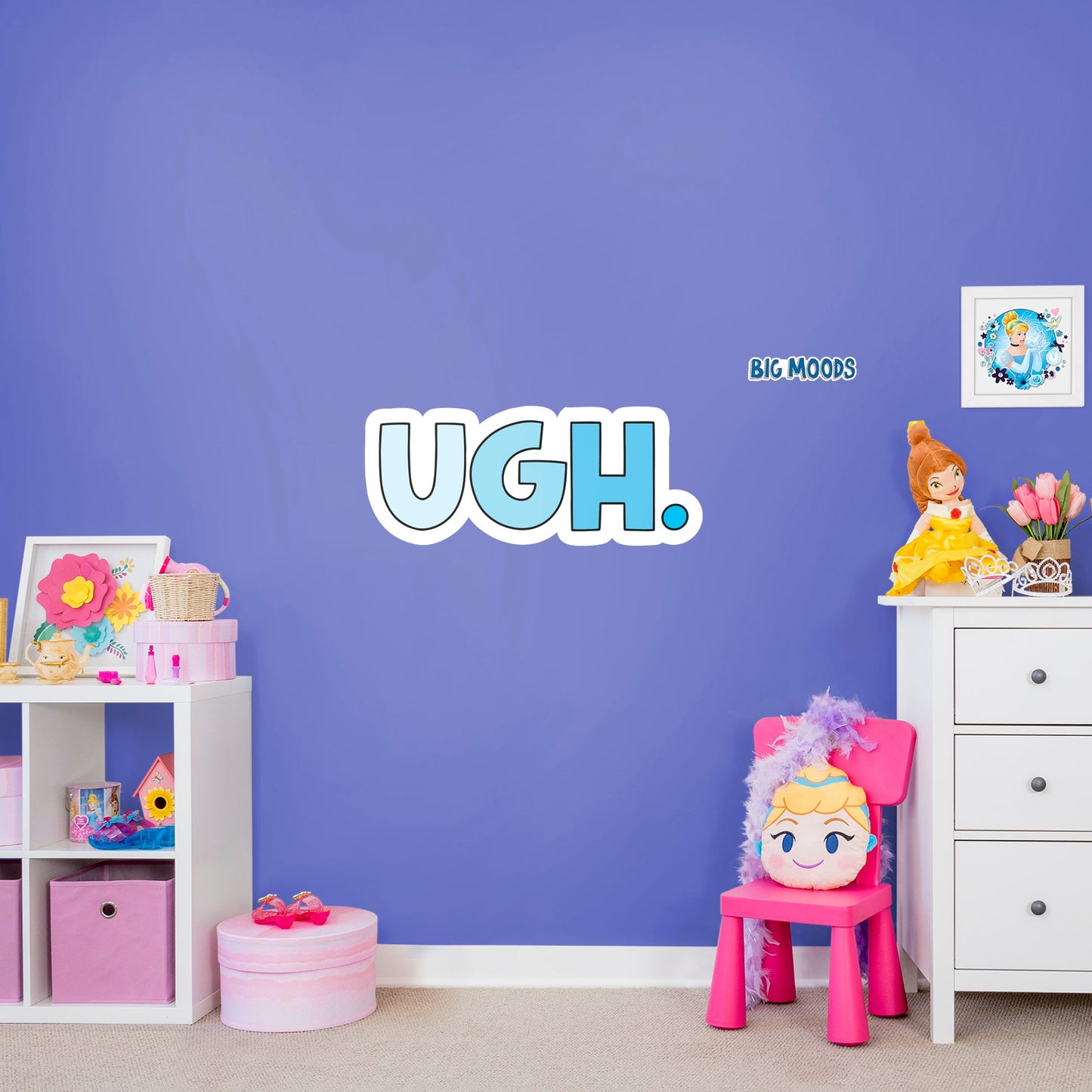 Ugh (Blue)        - Officially Licensed Big Moods Removable     Adhesive Decal