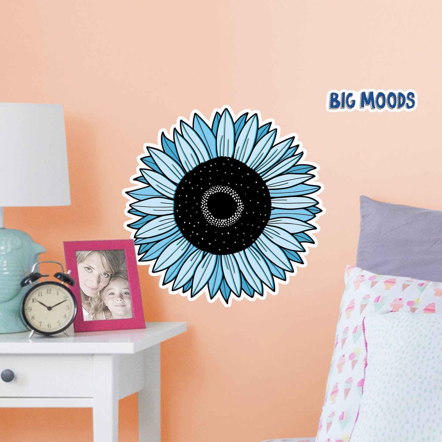 Sunflower (Blue)        - Officially Licensed Big Moods Removable     Adhesive Decal