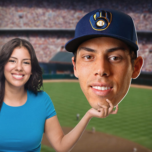 Milwaukee Brewers: Christian Yelich    Foam Core Cutout  - Officially Licensed MLB    Big Head