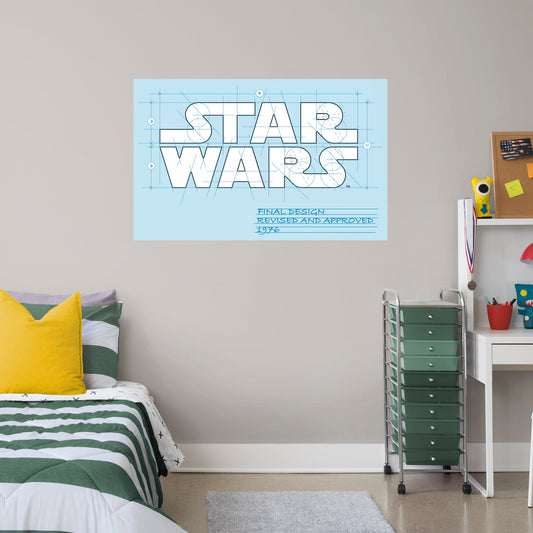 Blueprint Logo Mural        - Officially Licensed Star Wars Removable Wall   Adhesive Decal