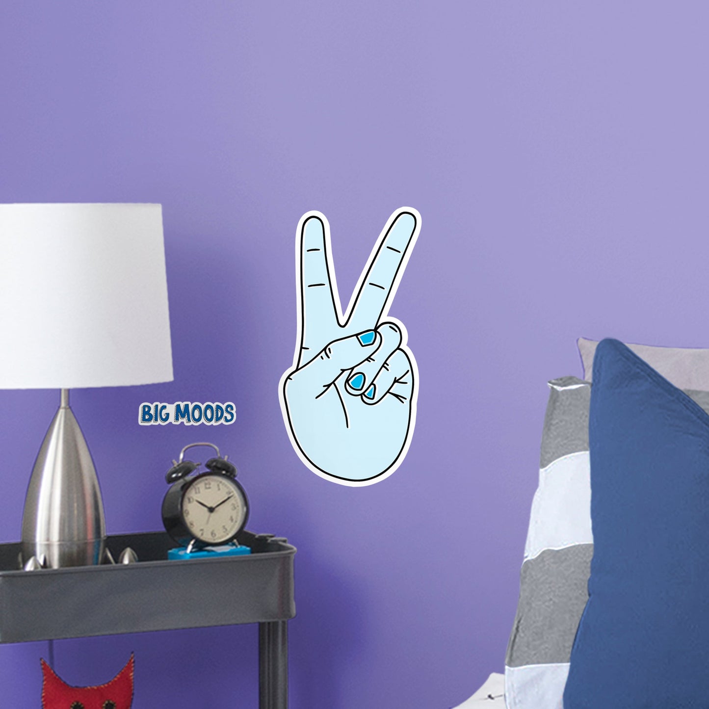 Peace Gesture (Blue)        - Officially Licensed Big Moods Removable     Adhesive Decal