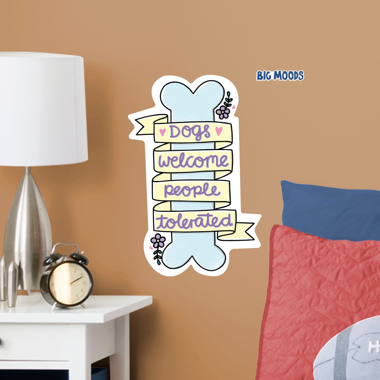 Dogs Welcome        - Officially Licensed Big Moods Removable     Adhesive Decal