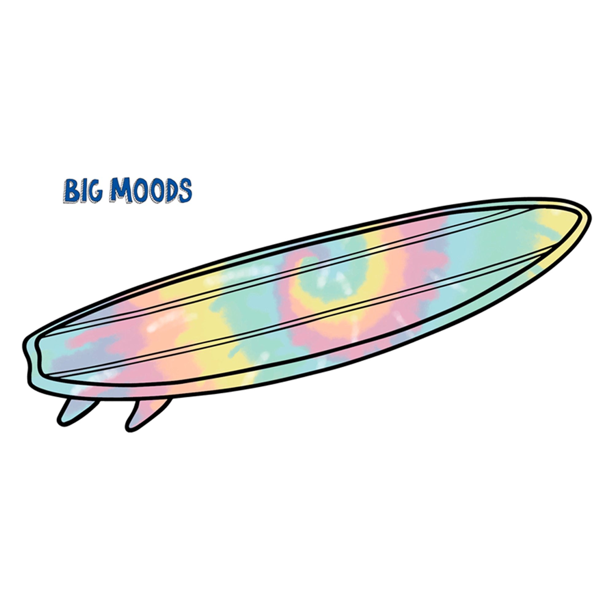 Surfboard Tie Dye Officially Licensed Big Moods Removable Adhesive Decal