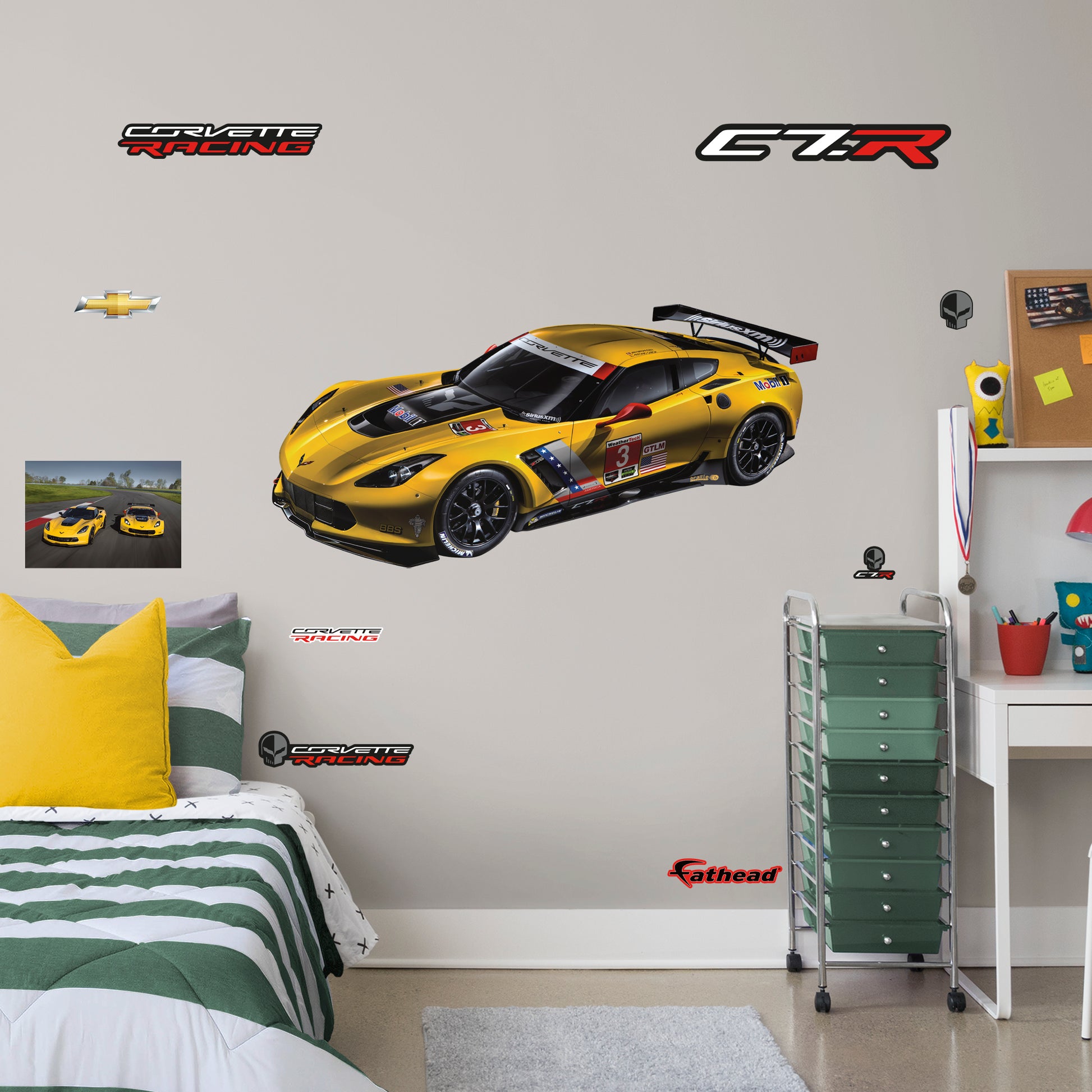 Chevrolet Racing Logo Wall Decal Chevy Racing Sport Mural Art Vinyl Sticker