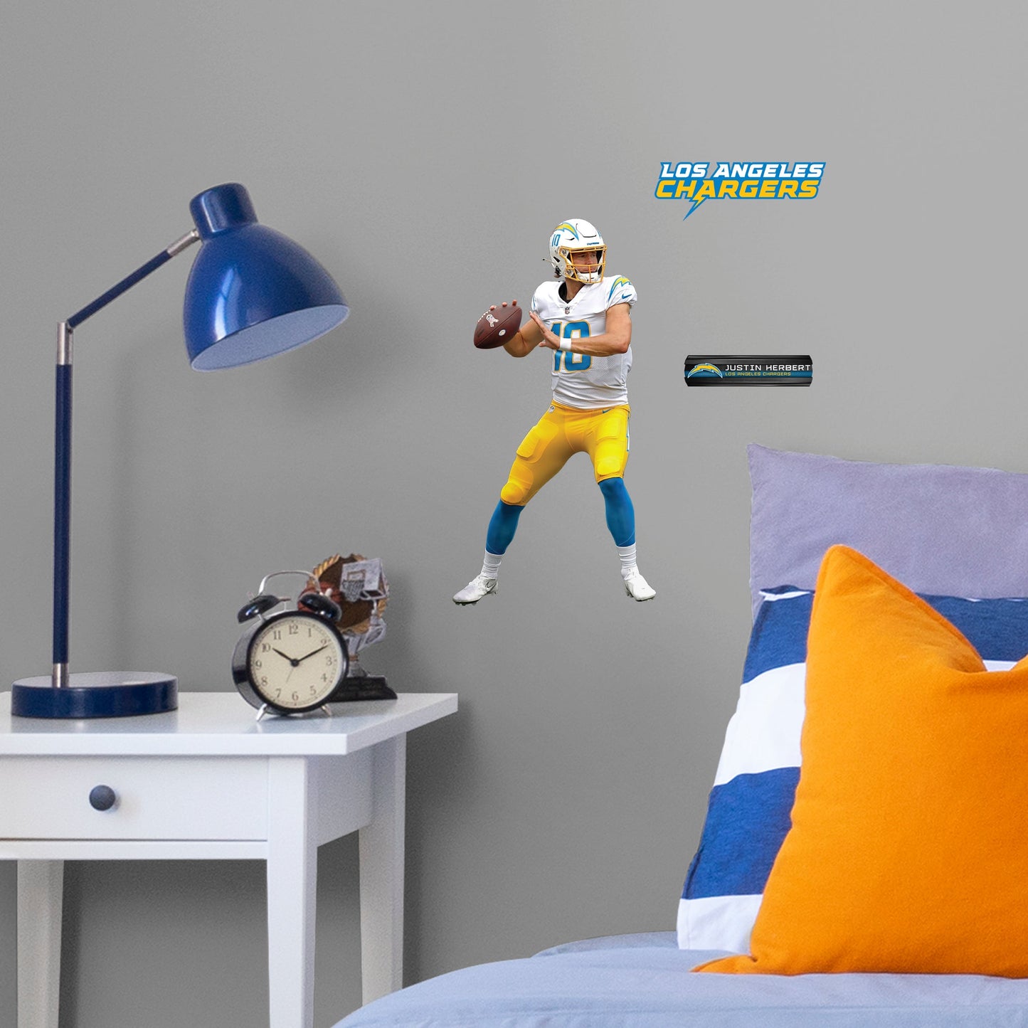 Los Angeles Chargers: Justin Herbert         - Officially Licensed NFL Removable     Adhesive Decal