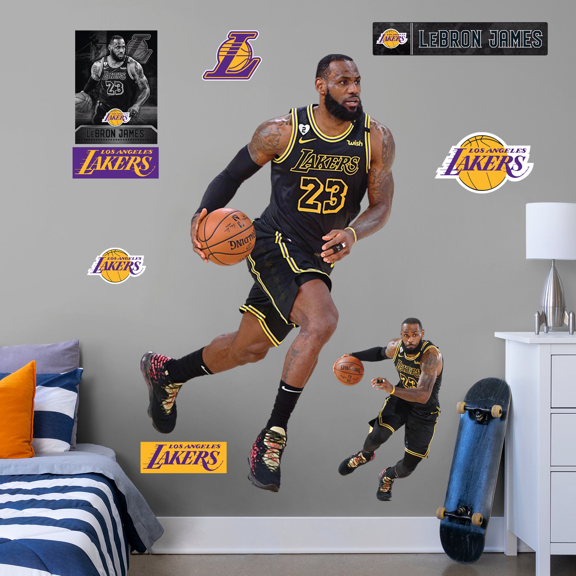 NWT Los Angeles Lakers Lebron James NBA Basketball Jersey Black Mens size  Large