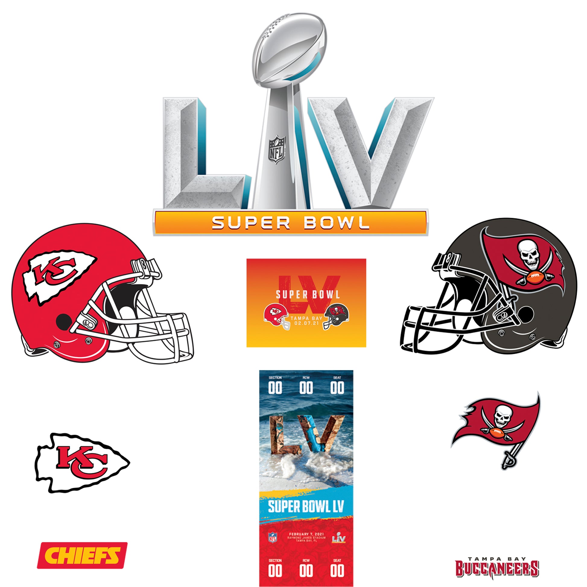 NFL Tampa Bay Buccaneers - Super Bowl LV Minimalist Logo Wall