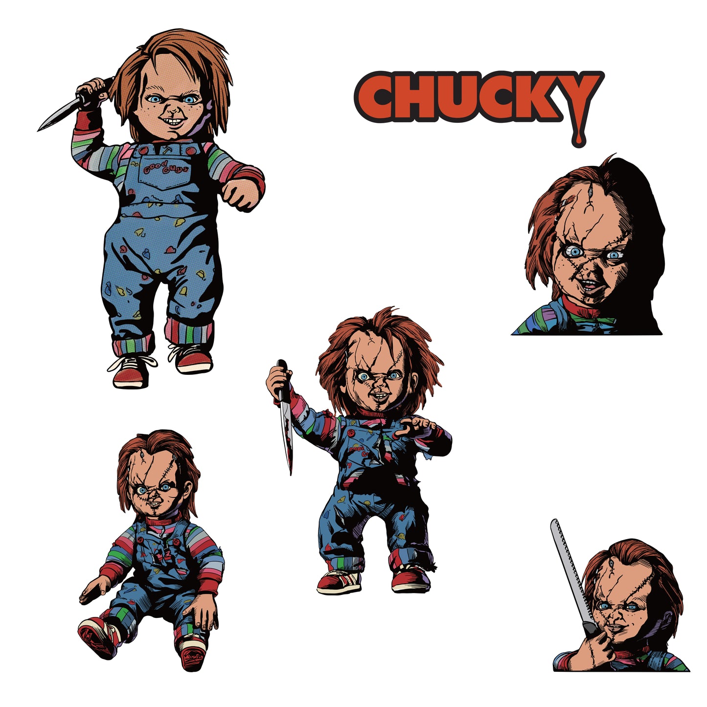 Chucky: Chucky Character Collection        - Officially Licensed NBC Universal Removable     Adhesive Decal