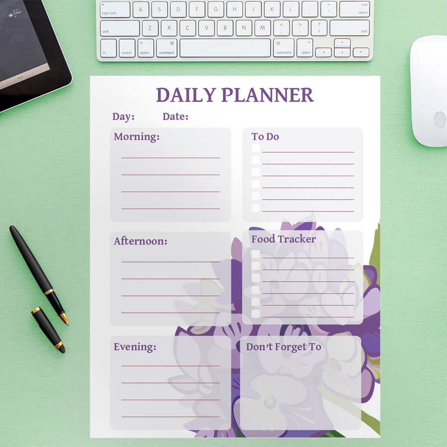 Dry Erase Checklist Flowers 1  - Removable Wall Decal