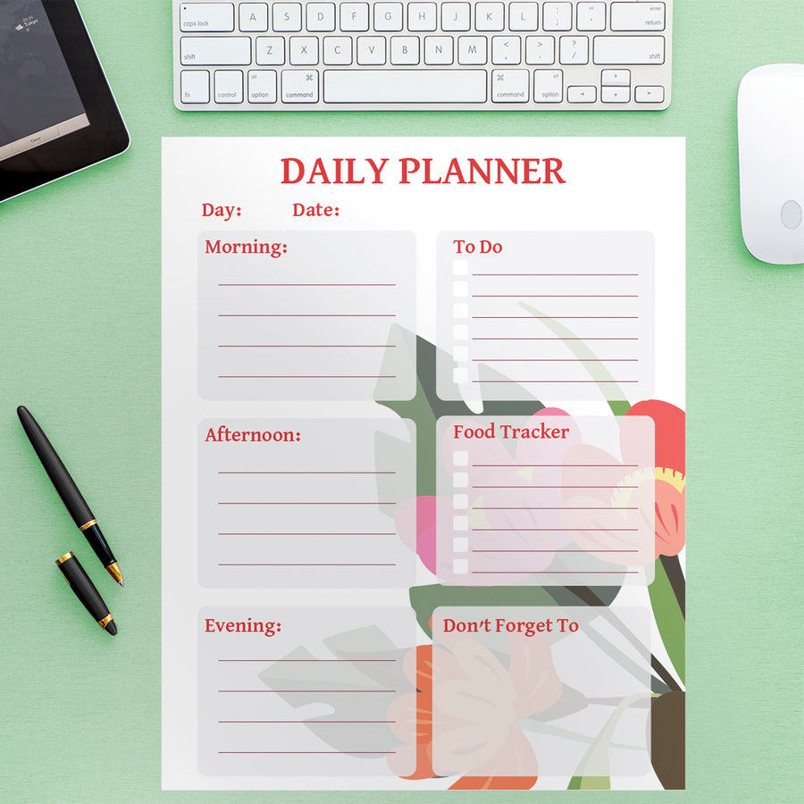 Dry Erase Checklist Flowers 2  - Removable Wall Decal