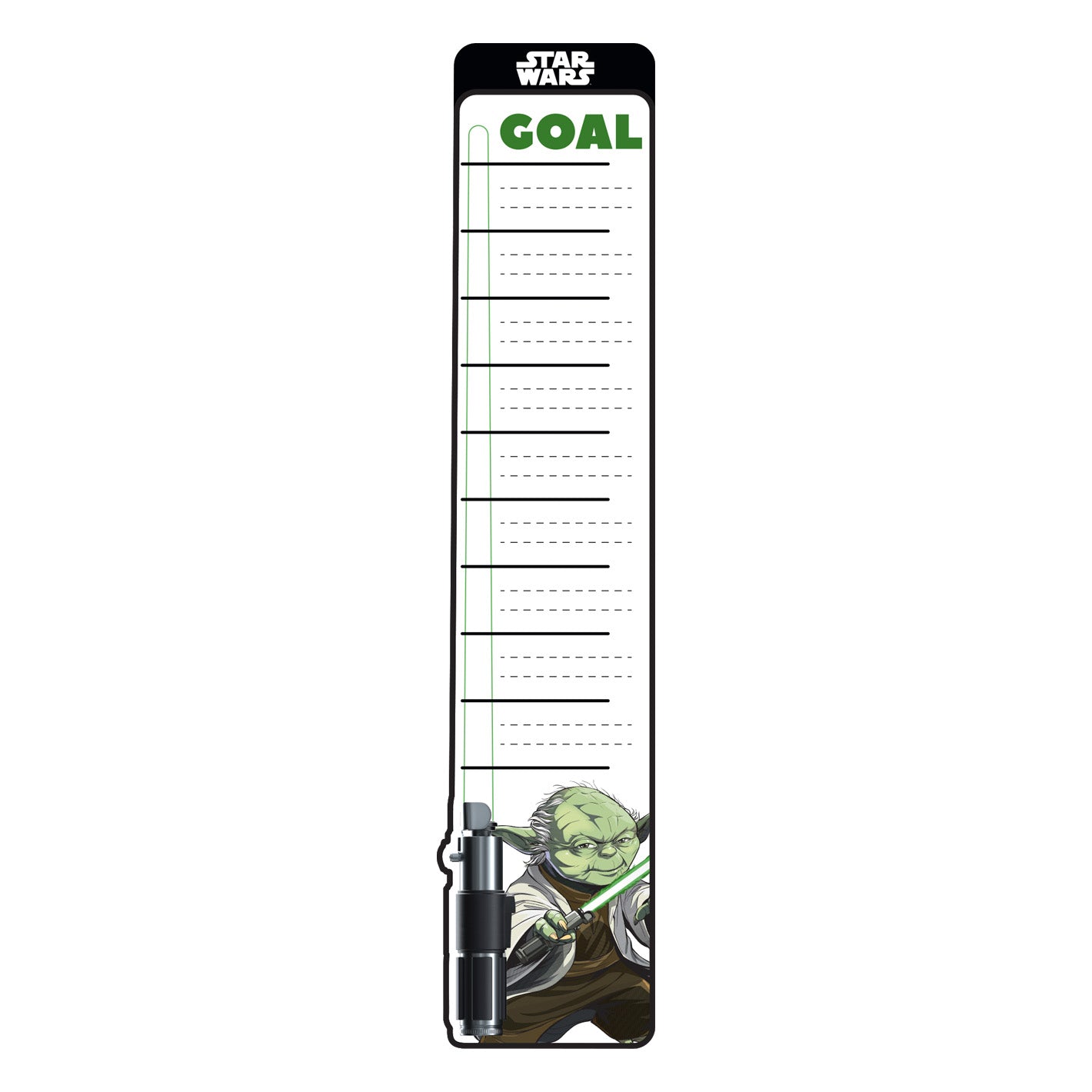 Yoda Lightsaber Goal Thermometer Dry Erase        - Officially Licensed Star Wars Removable     Adhesive Decal