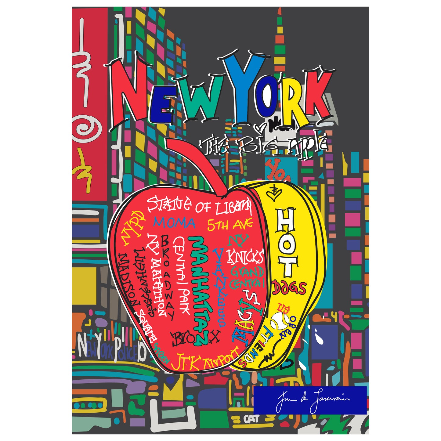 Dream Big Art:  The Big Apple Mural        - Officially Licensed Juan de Lascurain Removable Wall   Adhesive Decal