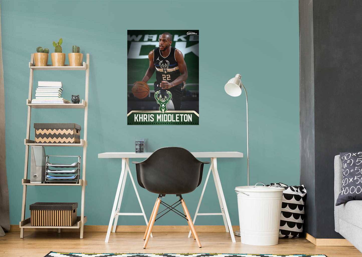 Milwaukee Bucks Khris Middleton  GameStar        - Officially Licensed NBA Removable Wall   Adhesive Decal
