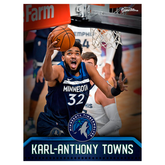 Minnesota Timberwolves Karl-Anthony Towns  GameStar        - Officially Licensed NBA Removable Wall   Adhesive Decal