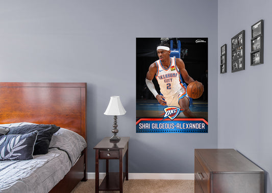 Oklahoma City Thunder Shai Gilgeous-Alexander 2021 GameStar        - Officially Licensed NBA Removable Wall   Adhesive Decal