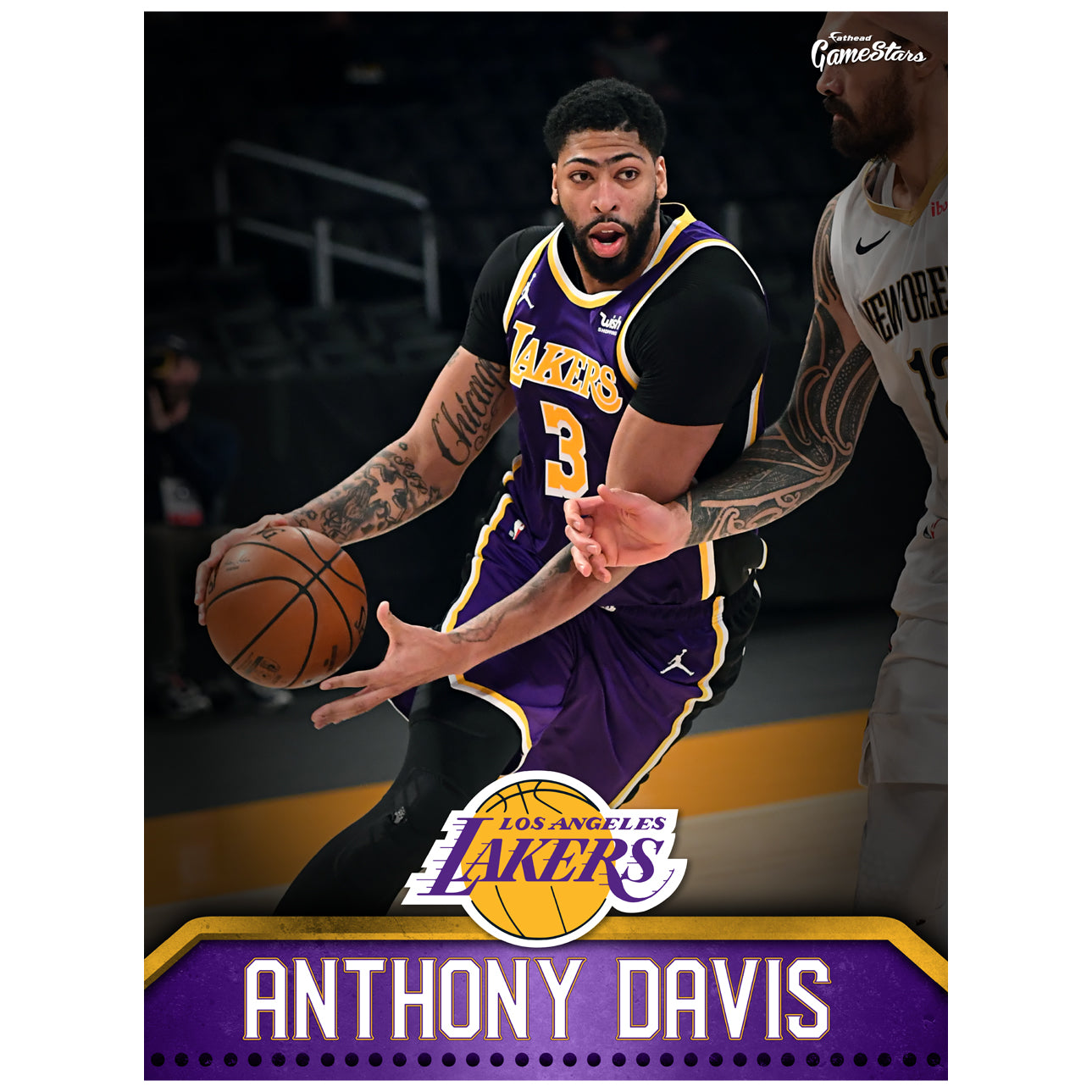 Los Angeles Lakers Anthony Davis 2021 GameStar        - Officially Licensed NBA Removable Wall   Adhesive Decal