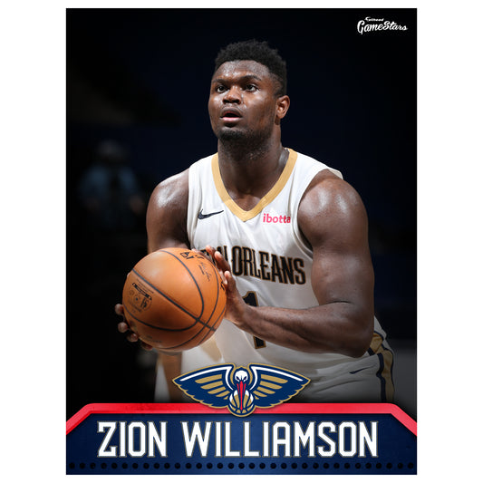 New Orleans Pelicans Zion Williamson  GameStar        - Officially Licensed NBA Removable Wall   Adhesive Decal