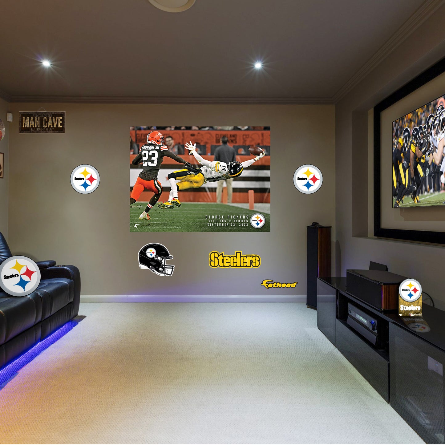 Pittsburgh Steelers: George Pickens  Catch Poster        - Officially Licensed NFL Removable     Adhesive Decal