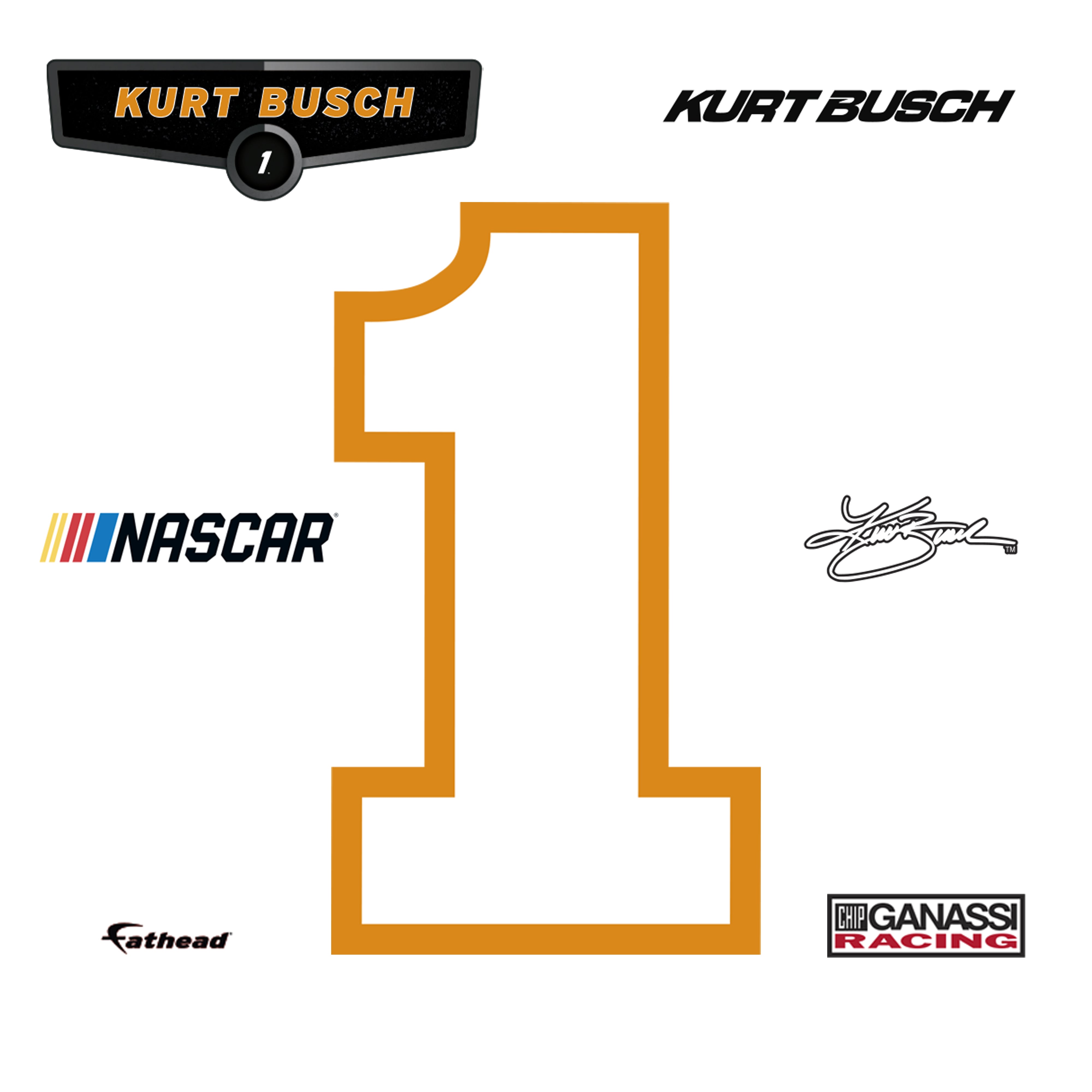 Kurt Busch #1 Logo - RealBig Collection - Official NASCAR - Reusable V ...