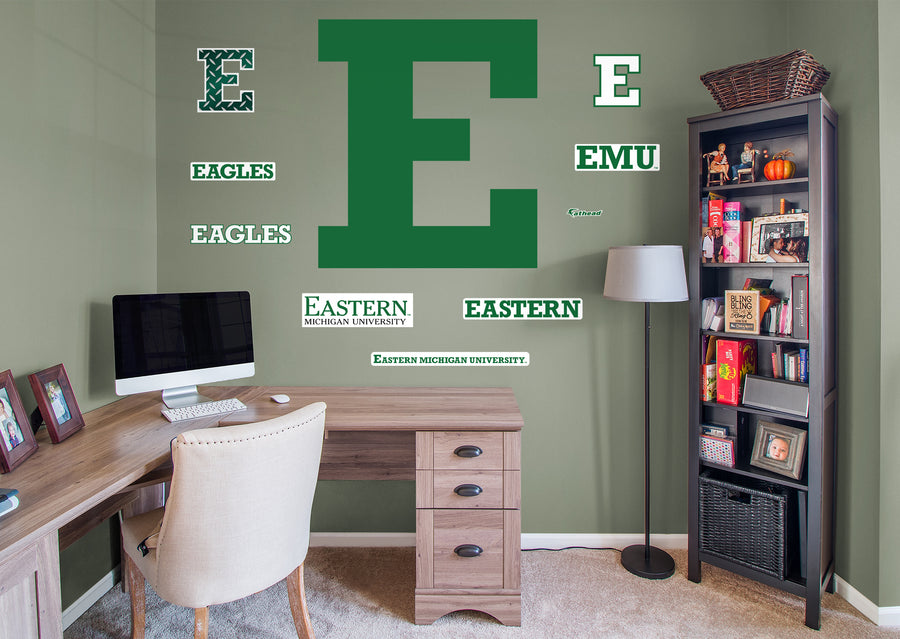 Eastern Michigan Eagles - RealBig Collection - Official NCAA - Eastern Michigan University - Reusable Vinyl Wall Decals