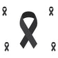 X-Large Melanoma Cancer Ribbon  + 4 Decals (18"W x 38.5"H)