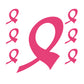 Giant Breast Cancer Ribbon  + 6 Decals (35"W x 42"H)