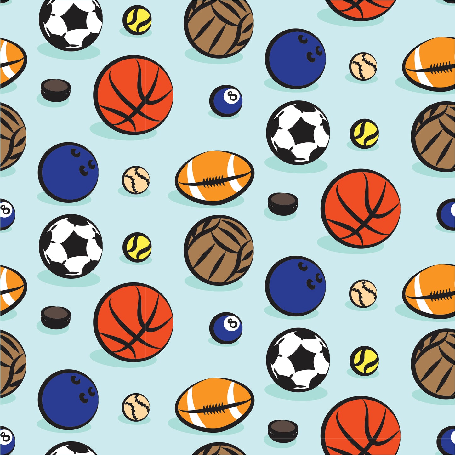 Calling All Sports - Blue  - Peel & Stick Wallpaper
