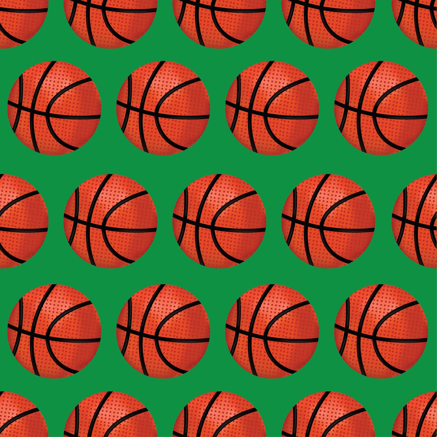 Let's Talk Basketball - Green  - Peel & Stick Wallpaper