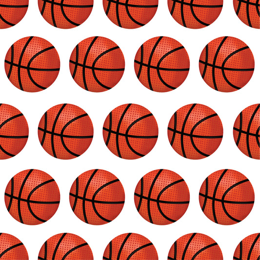 Let's Talk Basketball - White  - Peel & Stick Wallpaper
