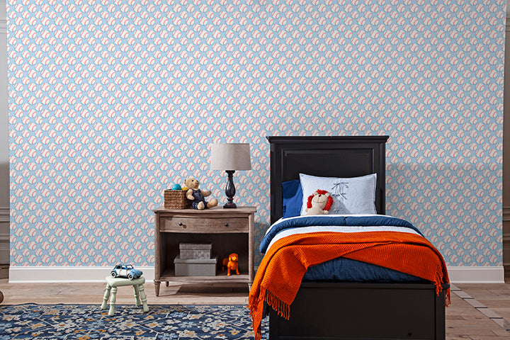 Homerun It - Light Blue  - Peel & Stick Wallpaper