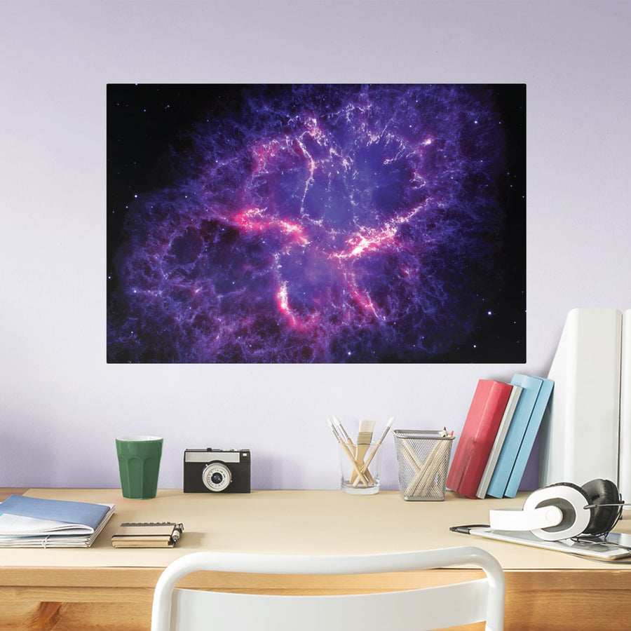 Hubble Crab Nebula - Peel & Stick Poster - Official NASA - Reusable Vinyl Wall Decal
