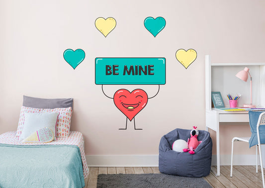 Valentine's Day:  Be Mine Heart        -   Removable     Adhesive Decal