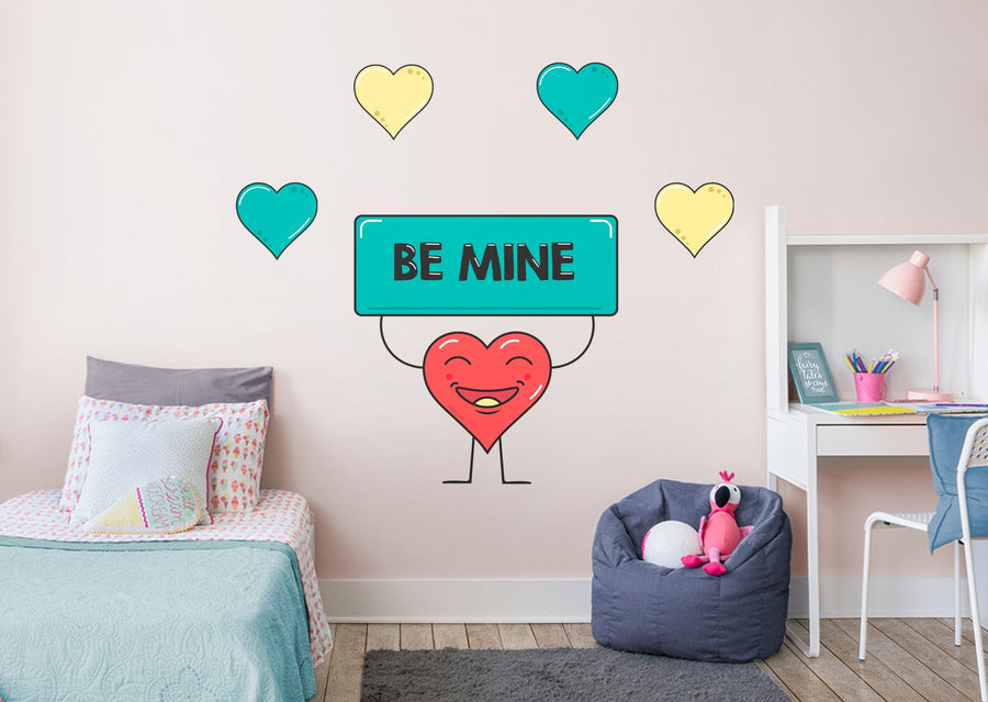 Valentine's Day:  Be Mine Heart        -   Removable     Adhesive Decal