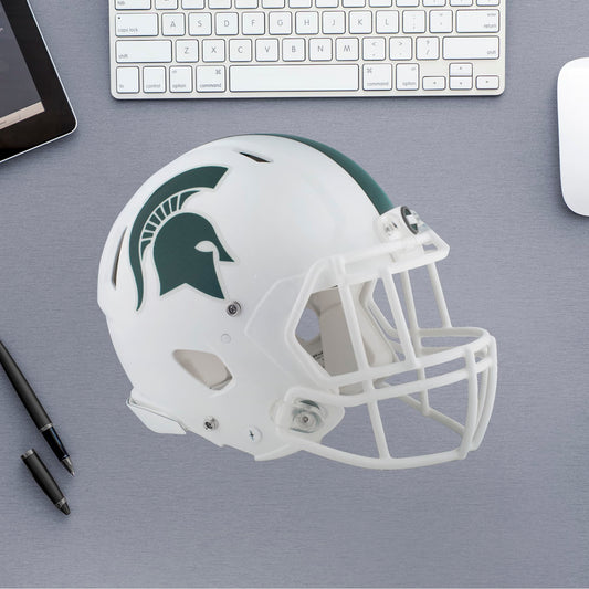 Michigan State U: Michigan State Spartans White Helmet        - Officially Licensed NCAA Removable     Adhesive Decal