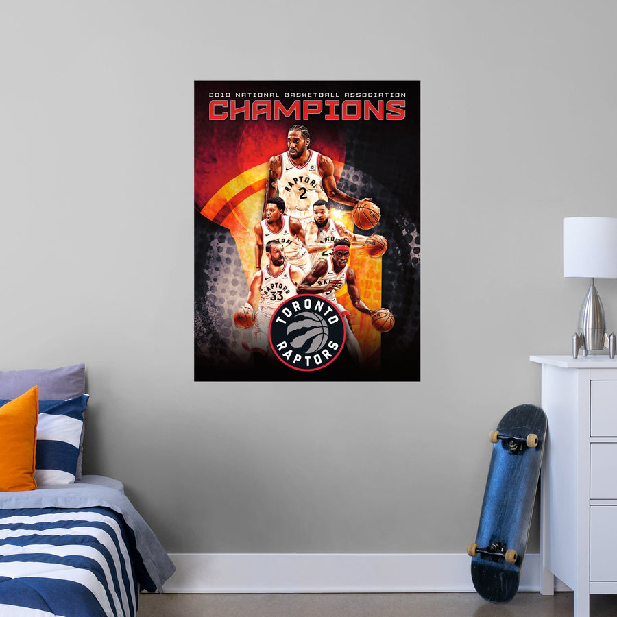 2019 NBA Champions - Peel & Stick Poster - Official NBA - Toronto Raptors - Reusable Vinyl Wall Decal