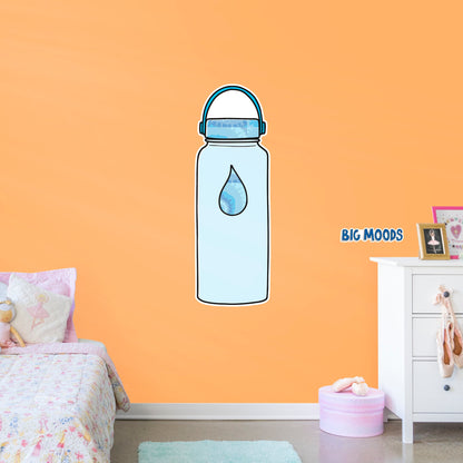 Water Flask (Blue)        - Officially Licensed Big Moods Removable     Adhesive Decal