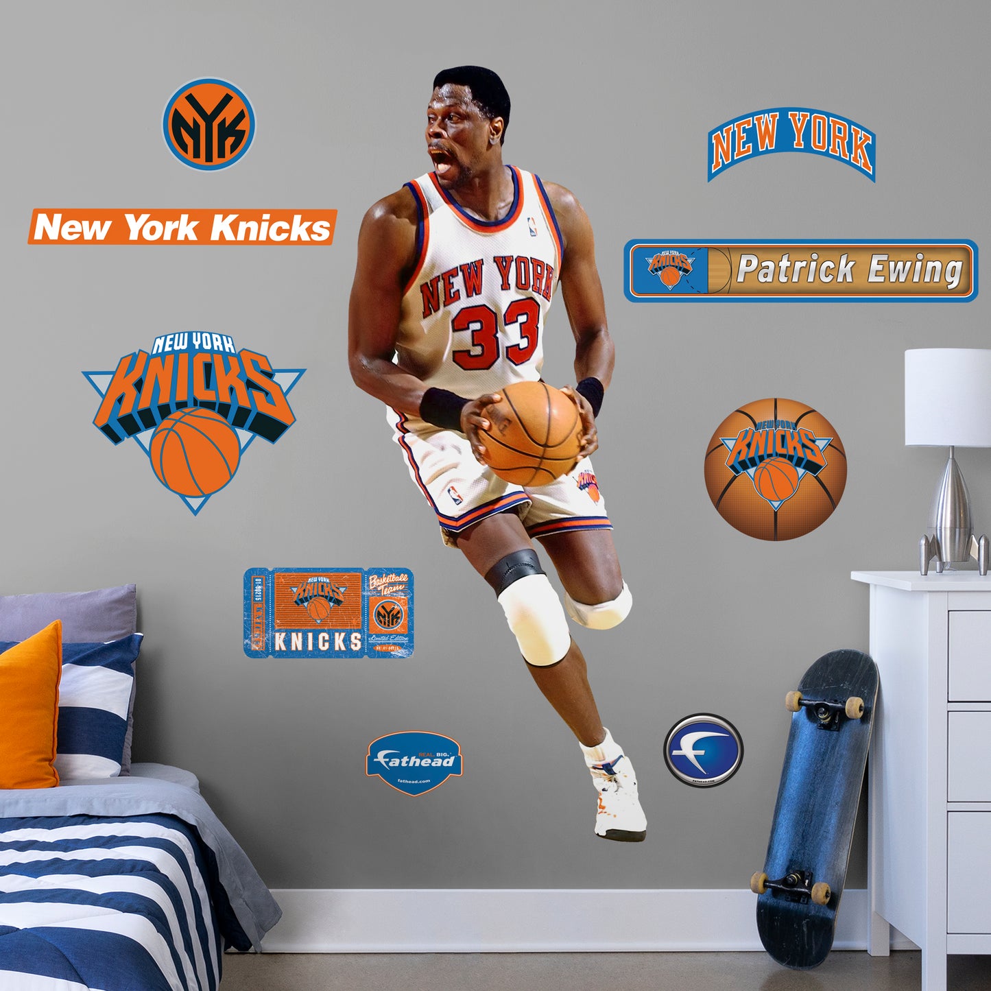 Patrick Ewing Legend  - Officially Licensed NBA Removable Wall Decal