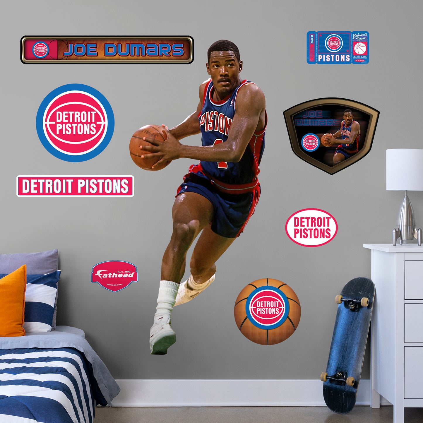 Joe Dumars Legend  - Officially Licensed NBA Removable Wall Decal