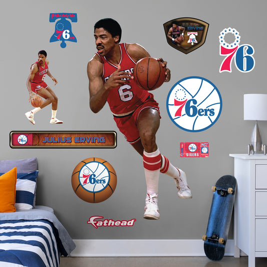 Julius Erving Legend  - Officially Licensed NBA Removable Wall Decal